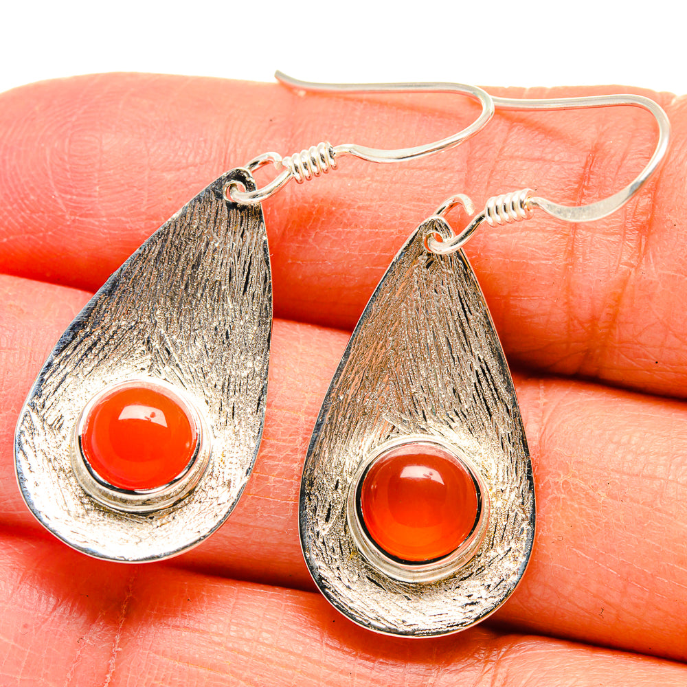 Carnelian Earrings handcrafted by Ana Silver Co - EARR424618