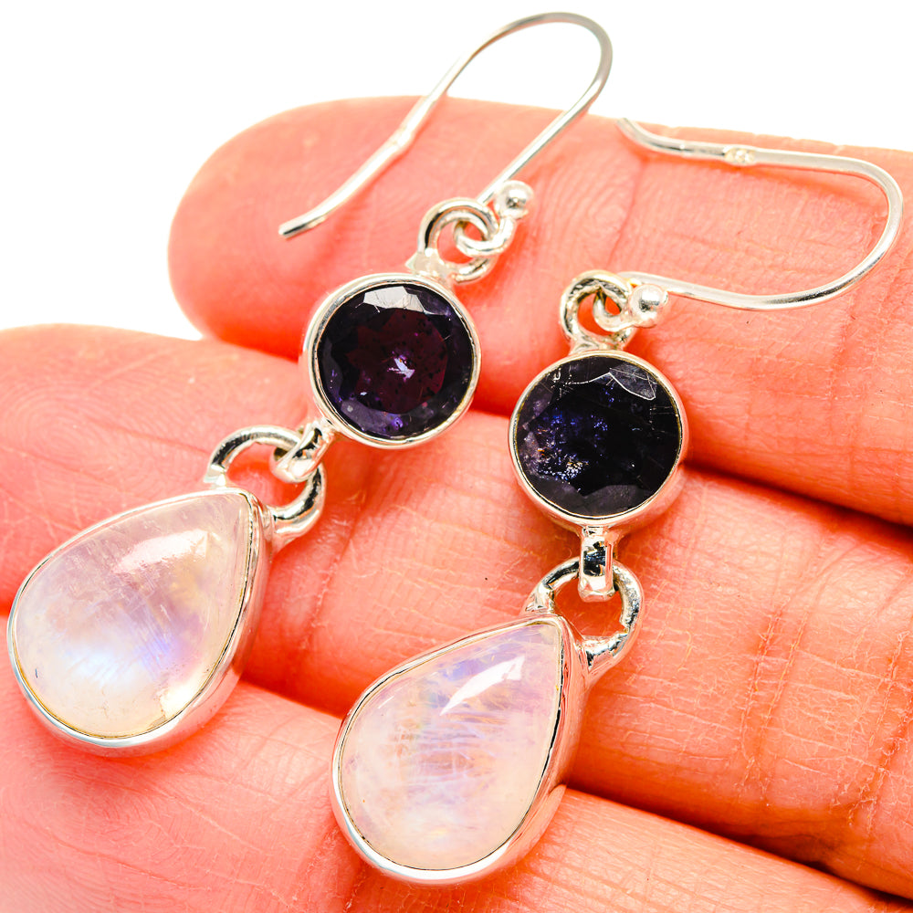 Rainbow Moonstone Earrings handcrafted by Ana Silver Co - EARR424625