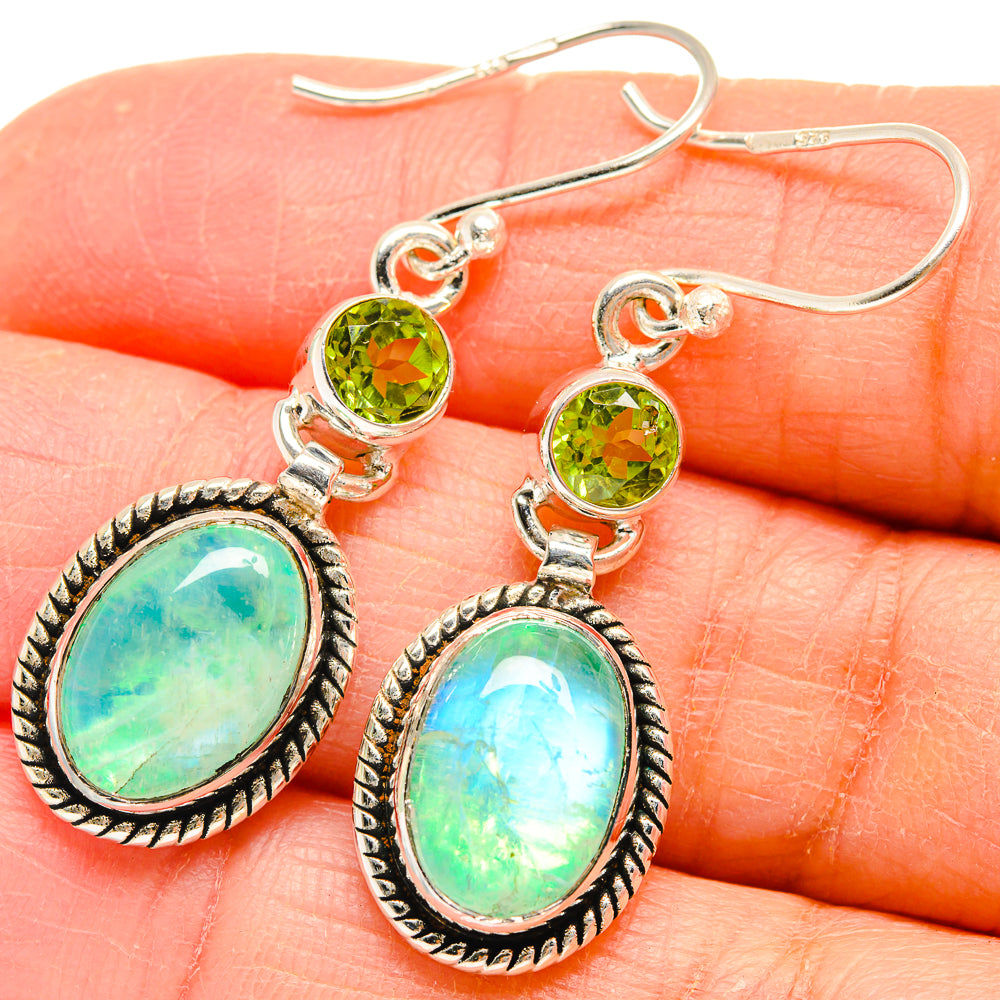 Green Moonstone Earrings handcrafted by Ana Silver Co - EARR424633