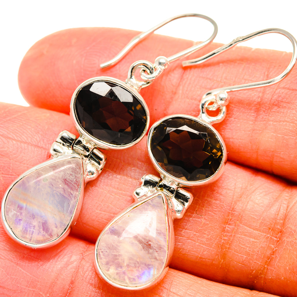 Rainbow Moonstone Earrings handcrafted by Ana Silver Co - EARR424635