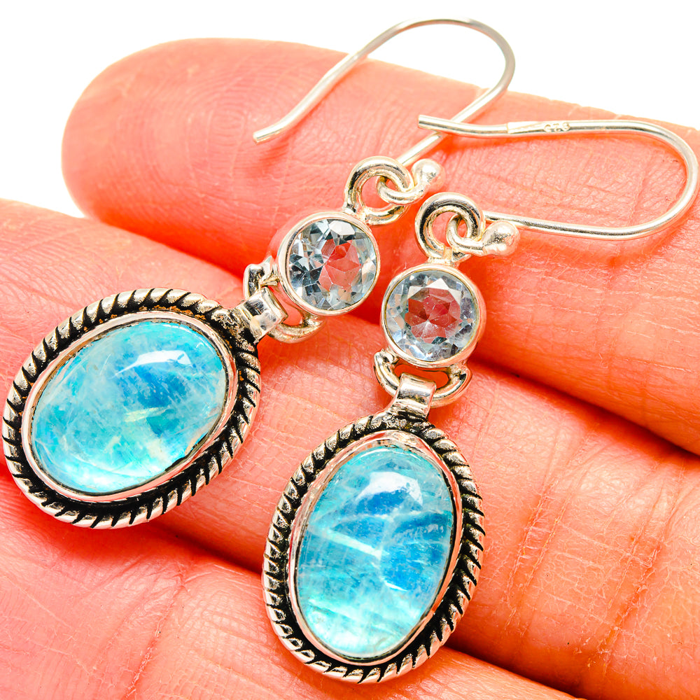 Rainbow Moonstone Earrings handcrafted by Ana Silver Co - EARR424637