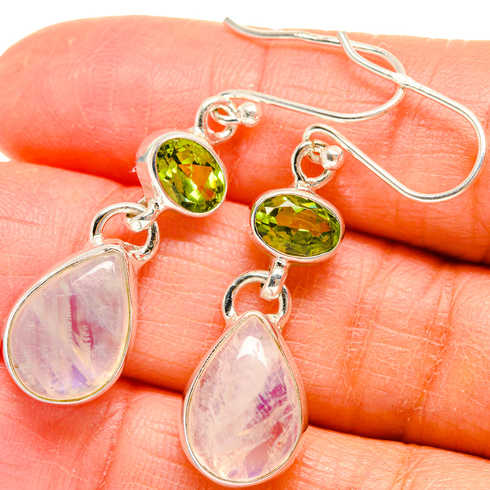 Rainbow Moonstone Earrings handcrafted by Ana Silver Co - EARR424639