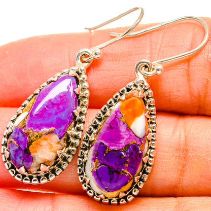 Spiny Oyster Turquoise Earrings handcrafted by Ana Silver Co - EARR424641