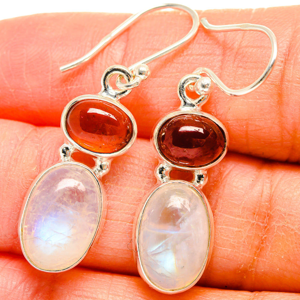 Rainbow Moonstone Earrings handcrafted by Ana Silver Co - EARR424645