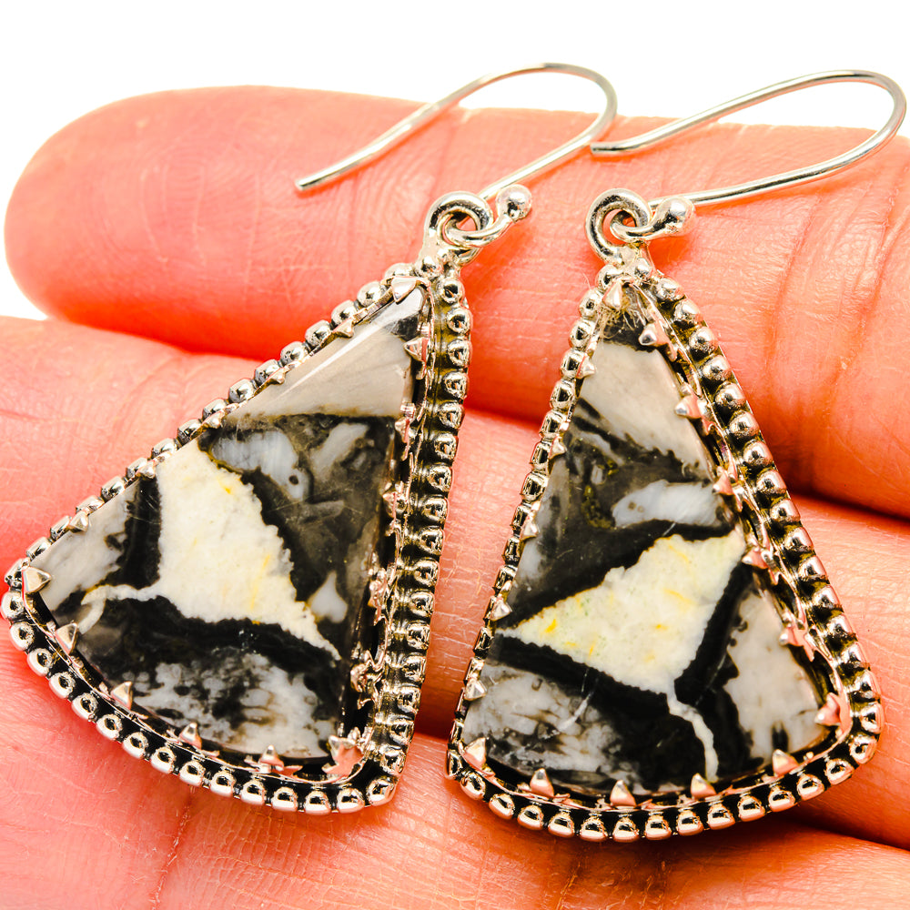 Black Agate Earrings handcrafted by Ana Silver Co - EARR424646