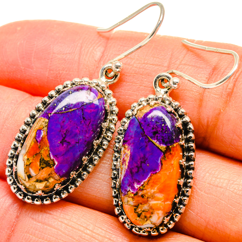 Spiny Oyster Turquoise Earrings handcrafted by Ana Silver Co - EARR424649