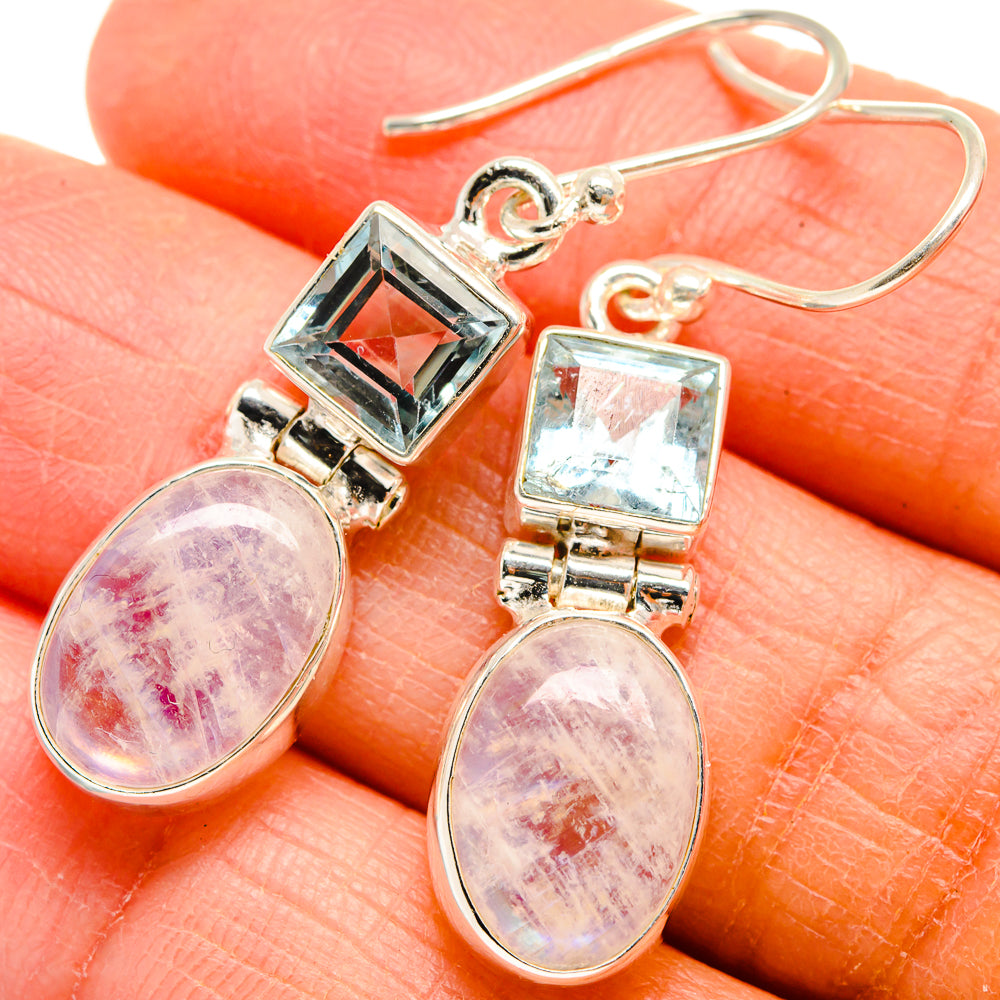 Rainbow Moonstone Earrings handcrafted by Ana Silver Co - EARR424657