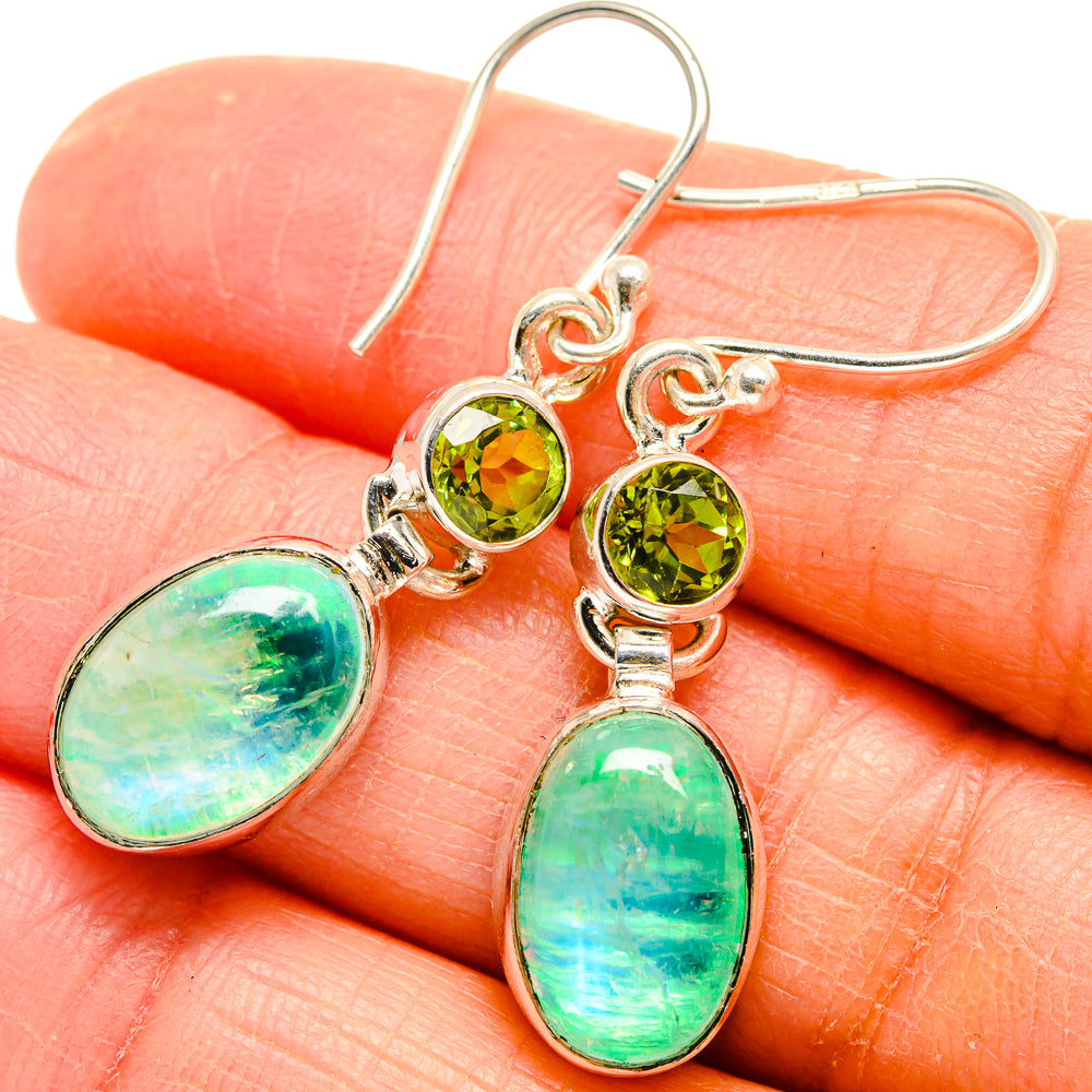 Green Moonstone Earrings handcrafted by Ana Silver Co - EARR424658