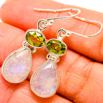 Rainbow Moonstone Earrings handcrafted by Ana Silver Co - EARR424665