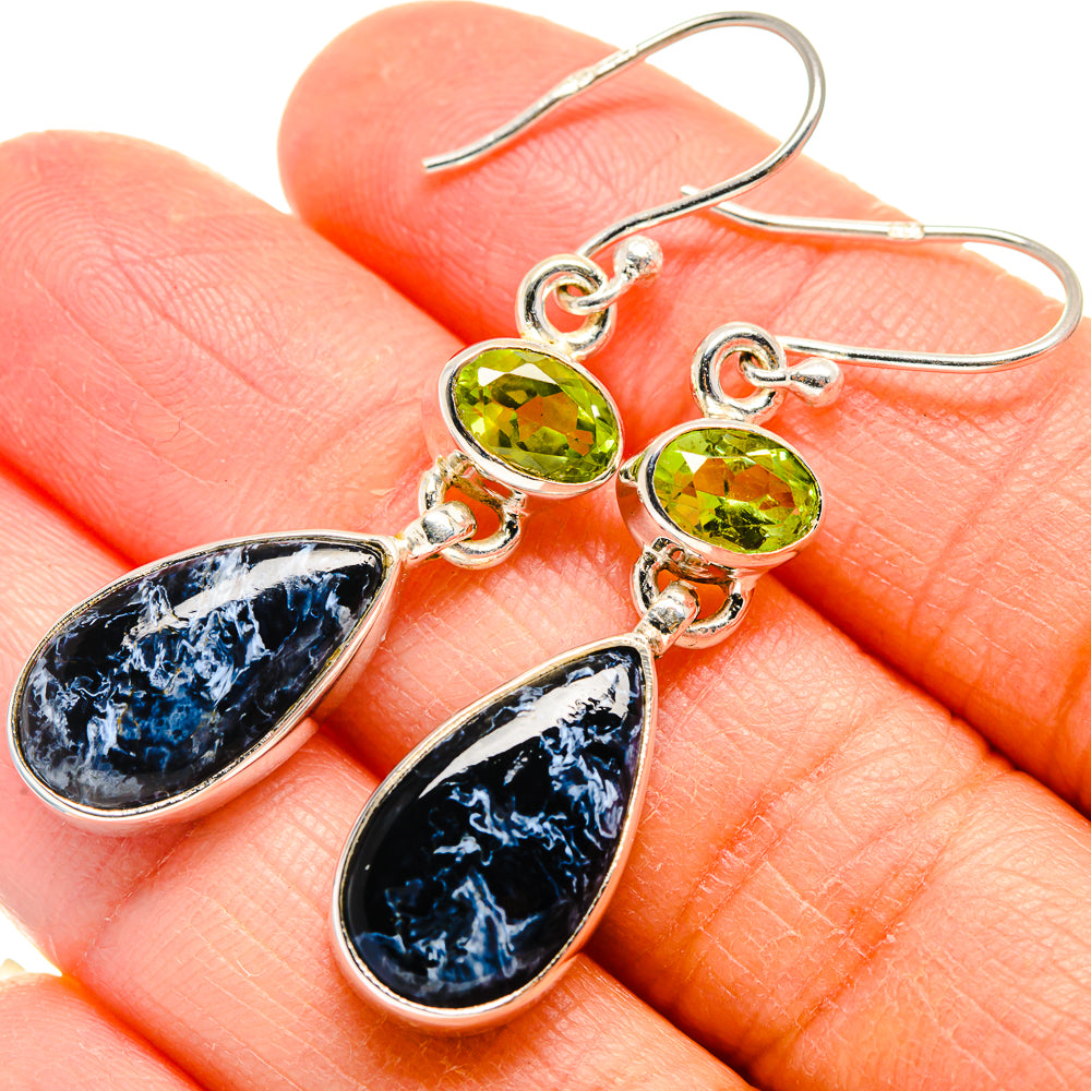 Pietersite, Peridot Earrings handcrafted by Ana Silver Co - EARR424676