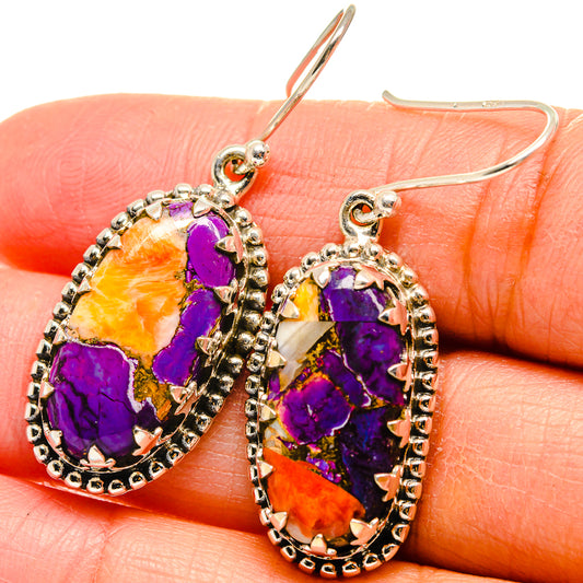 Spiny Oyster Turquoise Earrings handcrafted by Ana Silver Co - EARR424678