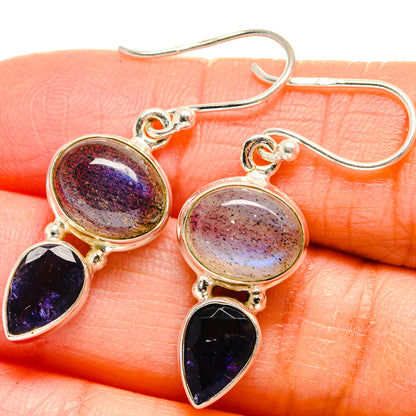 Labradorite, Tanzanite Earrings handcrafted by Ana Silver Co - EARR424679