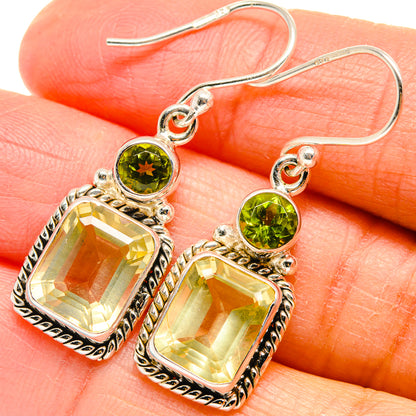 Citrine, Peridot Earrings handcrafted by Ana Silver Co - EARR424680