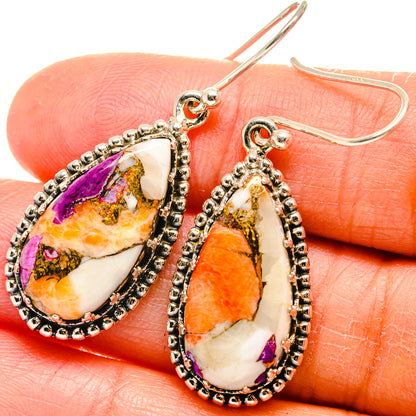 Spiny Oyster Turquoise Earrings handcrafted by Ana Silver Co - EARR424692