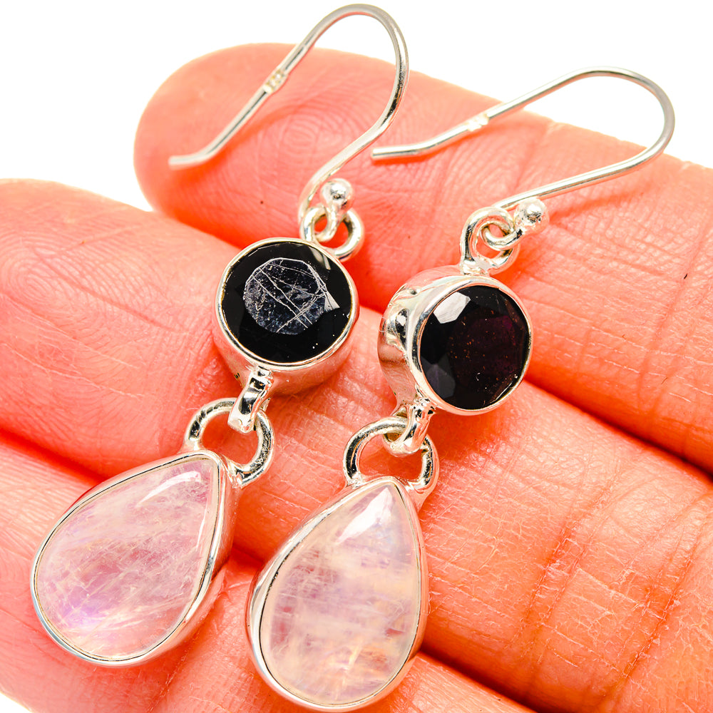 Rainbow Moonstone, Tanzanite Earrings handcrafted by Ana Silver Co - EARR424696
