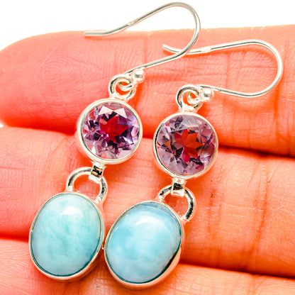 Larimar, Amethyst Earrings handcrafted by Ana Silver Co - EARR424702
