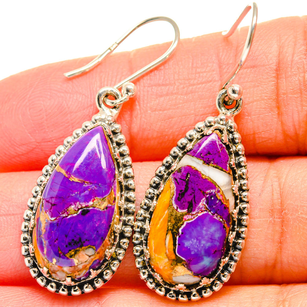 Spiny Oyster Turquoise Earrings handcrafted by Ana Silver Co - EARR424705
