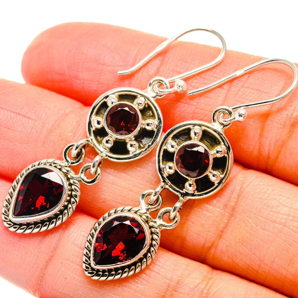 Garnet Earrings handcrafted by Ana Silver Co - EARR424709