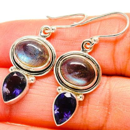 Labradorite, Tanzanite Earrings handcrafted by Ana Silver Co - EARR424717