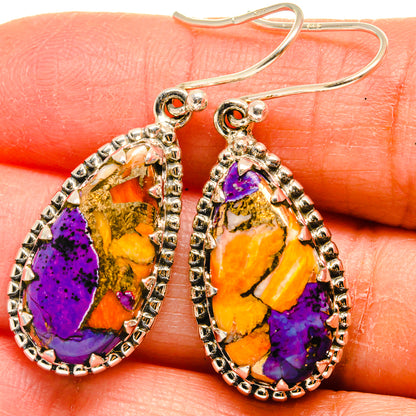 Spiny Oyster Turquoise Earrings handcrafted by Ana Silver Co - EARR424727