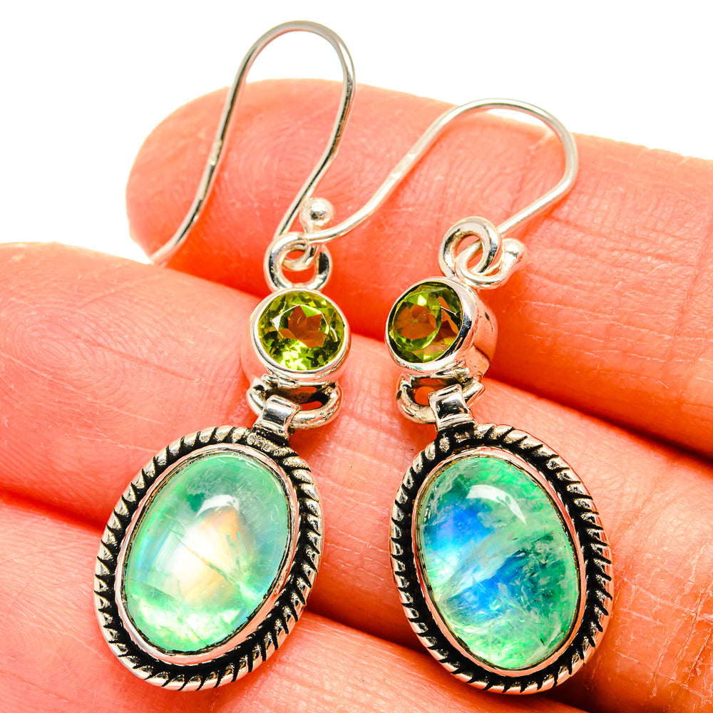Green Moonstone Earrings handcrafted by Ana Silver Co - EARR424729
