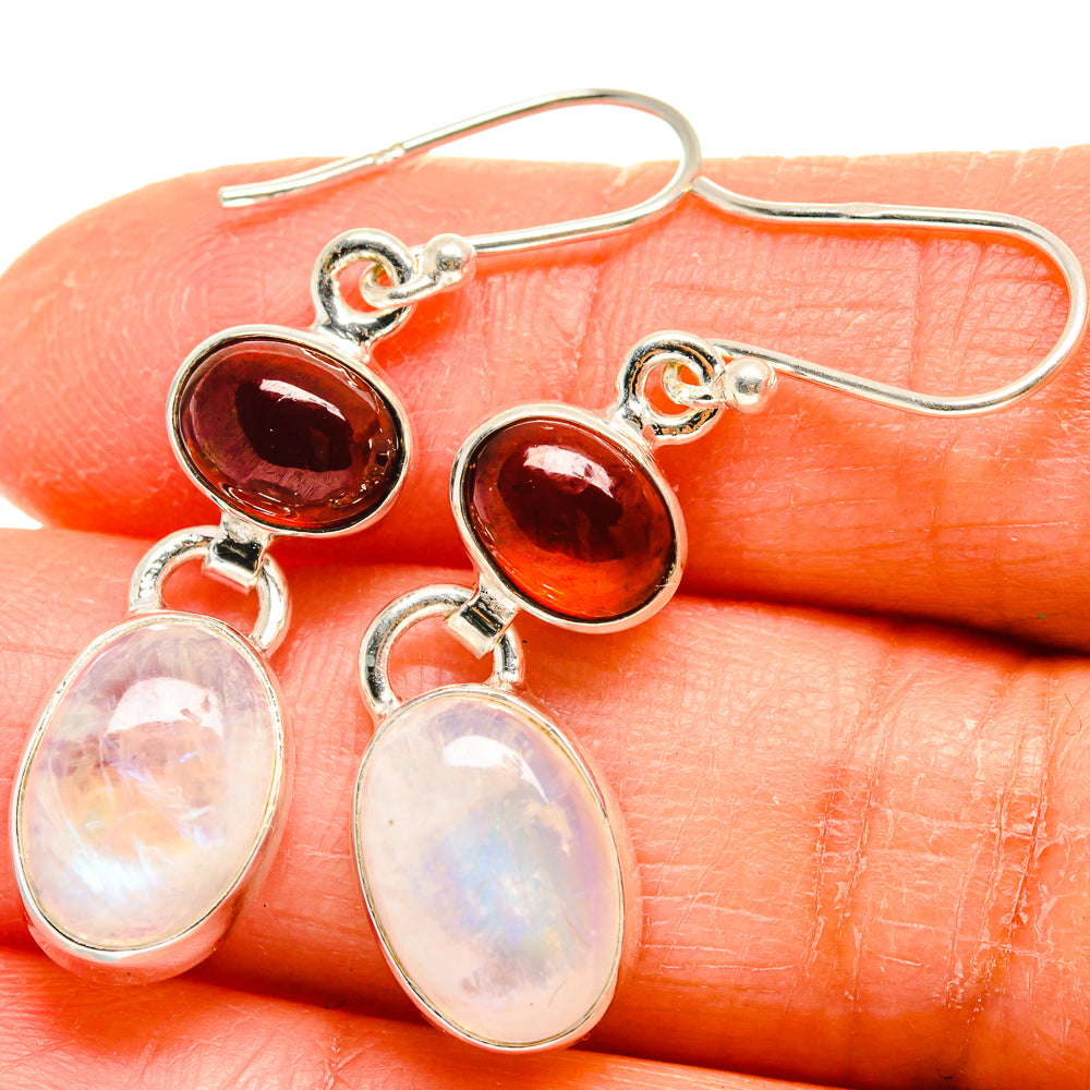 Rainbow Moonstone Earrings handcrafted by Ana Silver Co - EARR424730