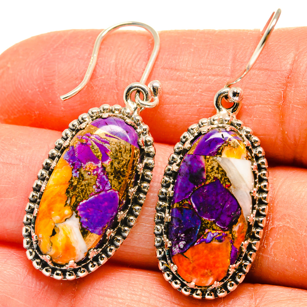 Spiny Oyster Turquoise Earrings handcrafted by Ana Silver Co - EARR424737
