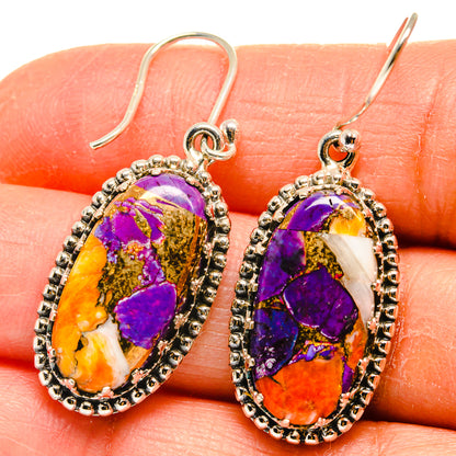 Spiny Oyster Turquoise Earrings handcrafted by Ana Silver Co - EARR424737
