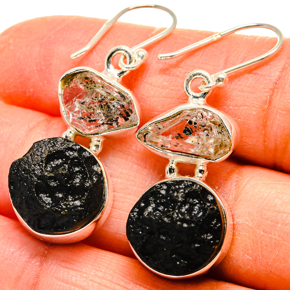 Tektite Earrings handcrafted by Ana Silver Co - EARR424738