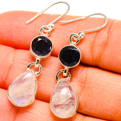 Rainbow Moonstone Earrings handcrafted by Ana Silver Co - EARR424739