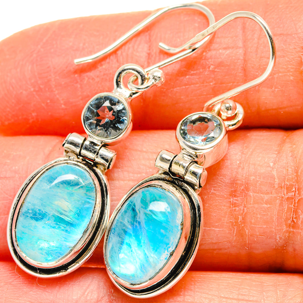 Rainbow Moonstone Earrings handcrafted by Ana Silver Co - EARR424740