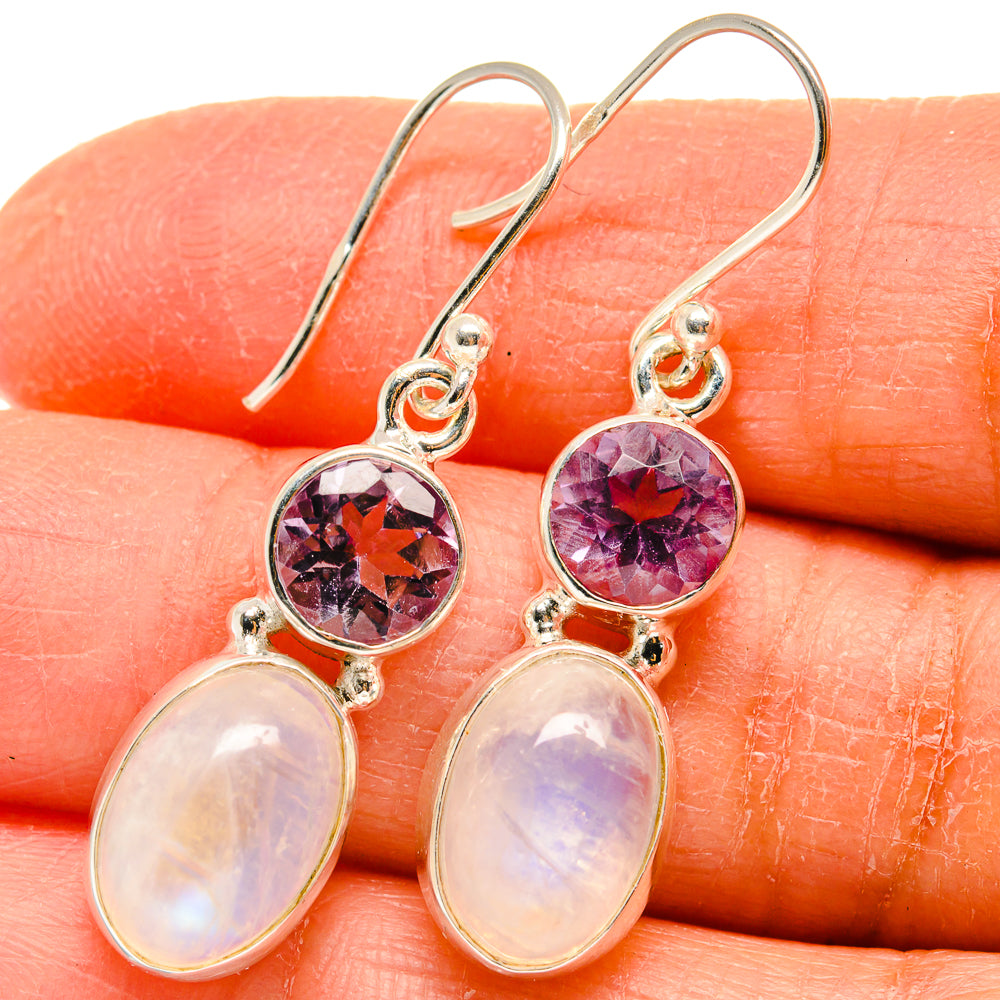Rainbow Moonstone Earrings handcrafted by Ana Silver Co - EARR424751