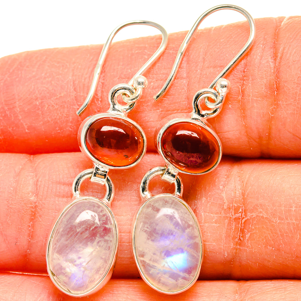 Rainbow Moonstone Earrings handcrafted by Ana Silver Co - EARR424756