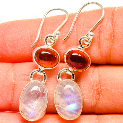 Rainbow Moonstone Earrings handcrafted by Ana Silver Co - EARR424756