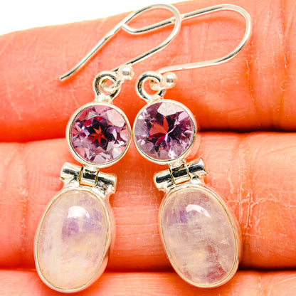 Rainbow Moonstone Earrings handcrafted by Ana Silver Co - EARR424757