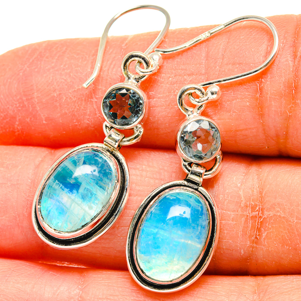 Rainbow Moonstone Earrings handcrafted by Ana Silver Co - EARR424758
