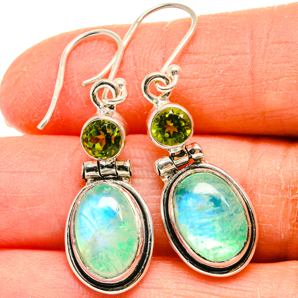 Green Moonstone Earrings handcrafted by Ana Silver Co - EARR424760