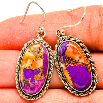 Spiny Oyster Turquoise Earrings handcrafted by Ana Silver Co - EARR424761