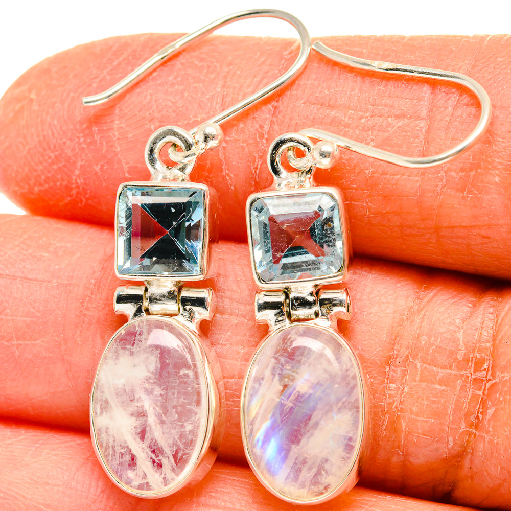 Rainbow Moonstone Earrings handcrafted by Ana Silver Co - EARR424762