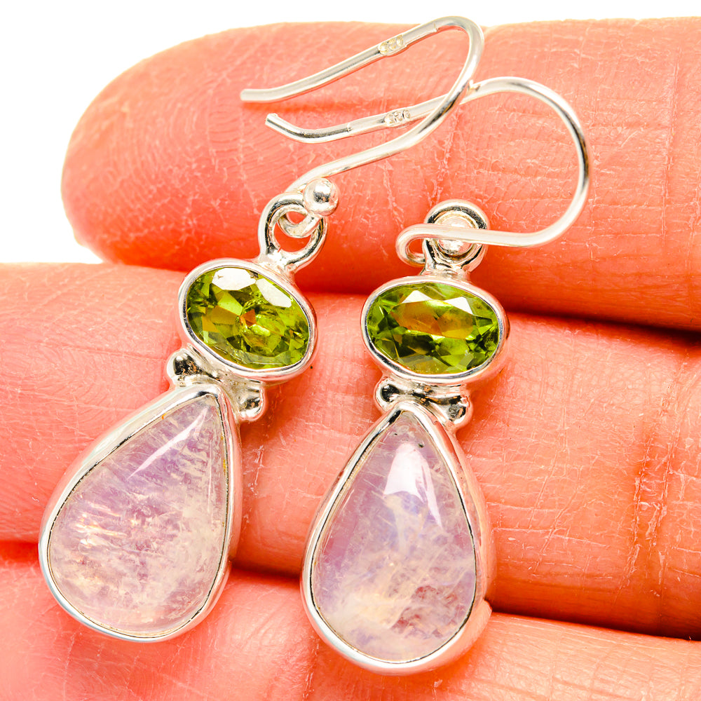 Rainbow Moonstone Earrings handcrafted by Ana Silver Co - EARR424763