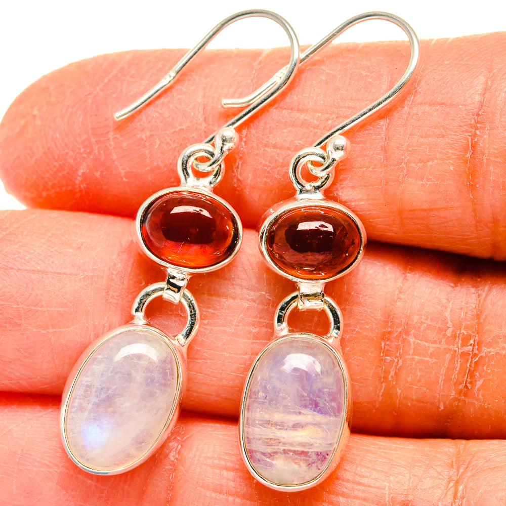 Rainbow Moonstone Earrings handcrafted by Ana Silver Co - EARR424766