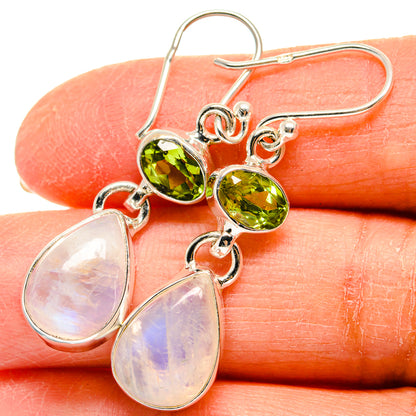 Rainbow Moonstone Earrings handcrafted by Ana Silver Co - EARR424767