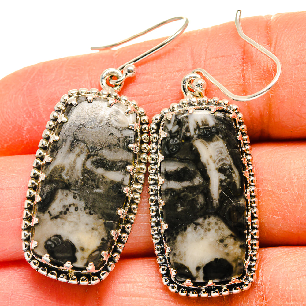 Pinolith Jasper Earrings handcrafted by Ana Silver Co - EARR424770