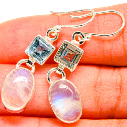 Rainbow Moonstone Earrings handcrafted by Ana Silver Co - EARR424771