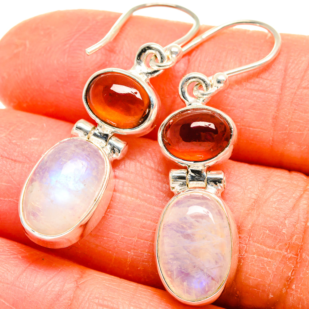 Rainbow Moonstone Earrings handcrafted by Ana Silver Co - EARR424774
