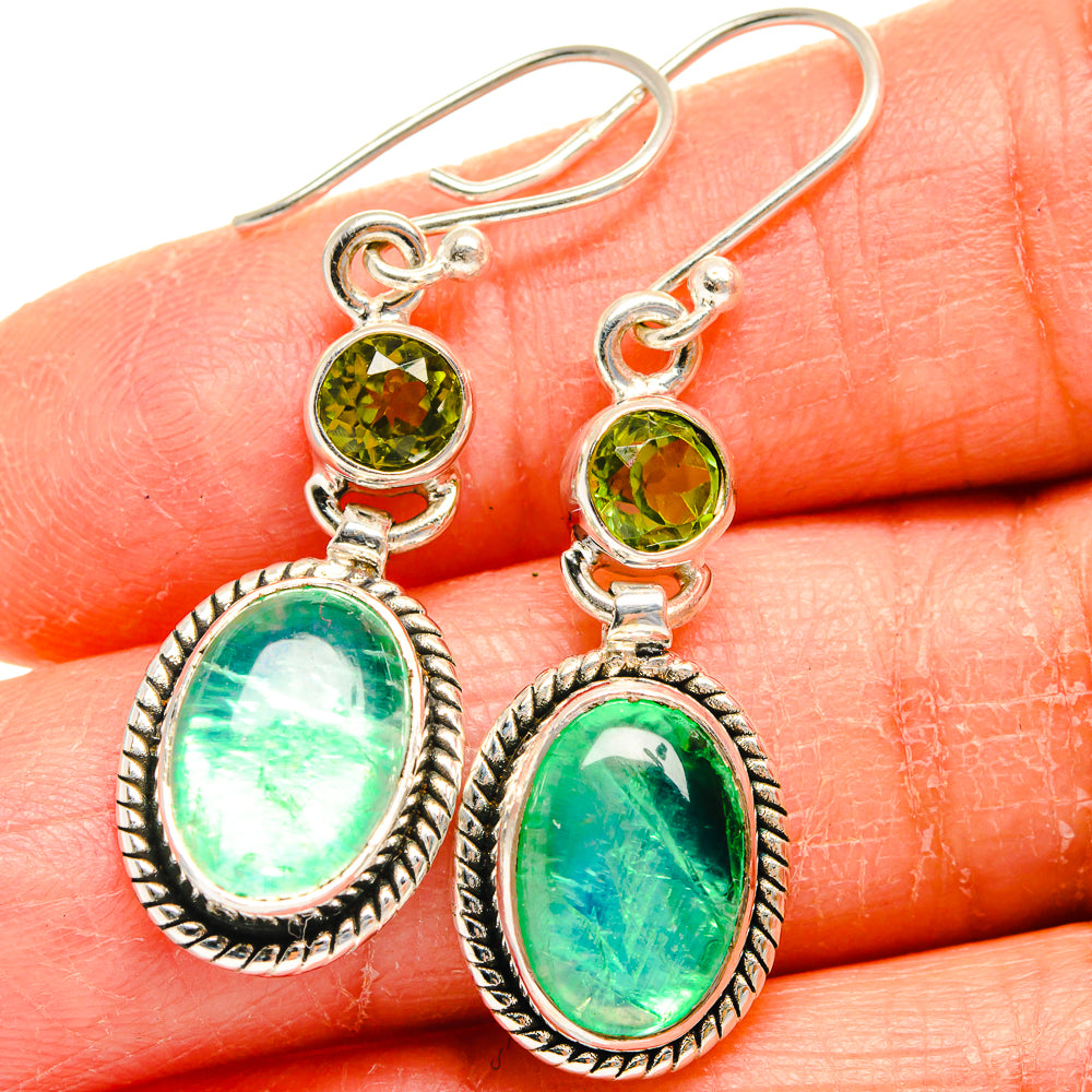 Green Moonstone Earrings handcrafted by Ana Silver Co - EARR424779