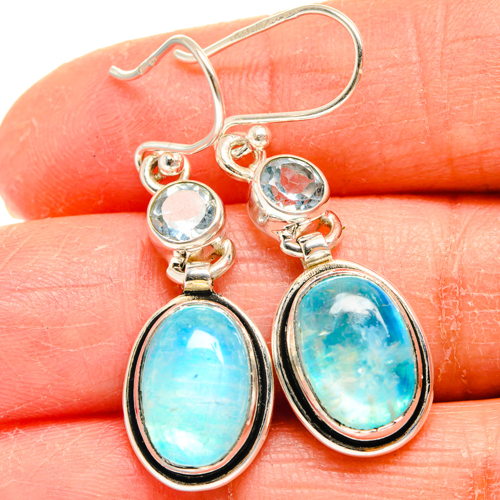 Rainbow Moonstone Earrings handcrafted by Ana Silver Co - EARR424780