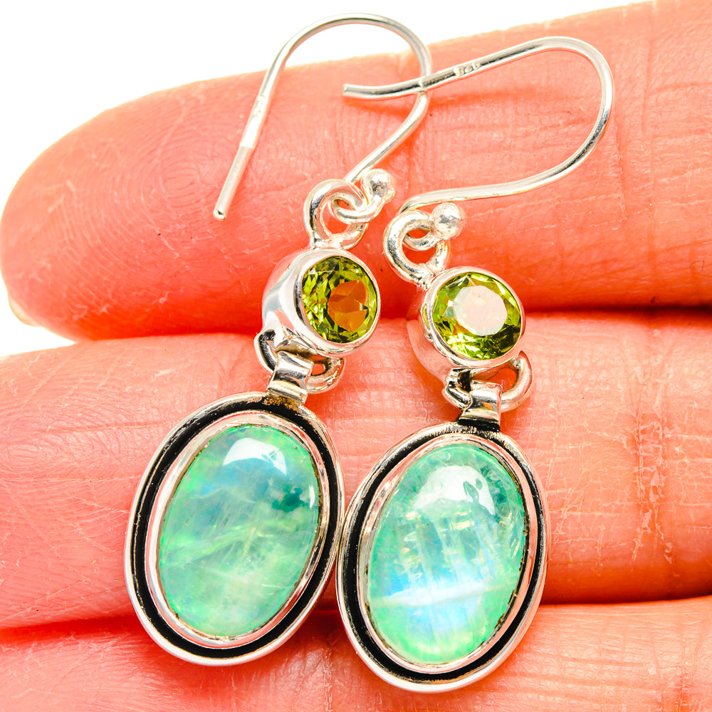 Green Moonstone Earrings handcrafted by Ana Silver Co - EARR424782