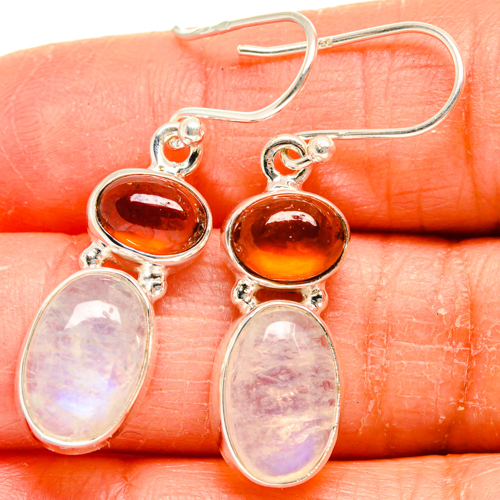 Rainbow Moonstone Earrings handcrafted by Ana Silver Co - EARR424800