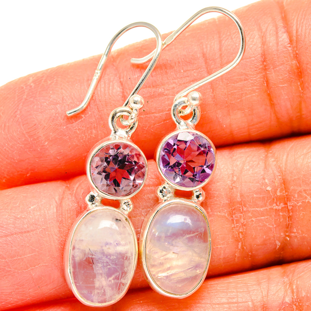 Rainbow Moonstone Earrings handcrafted by Ana Silver Co - EARR424811